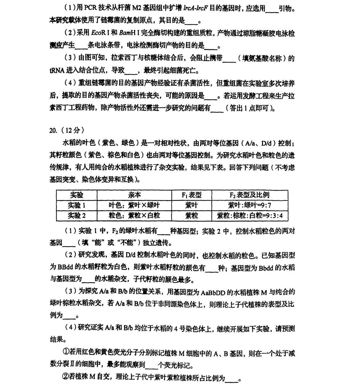 2025四川新高考生物试卷真题及答案解析，附考点题型及分值分布