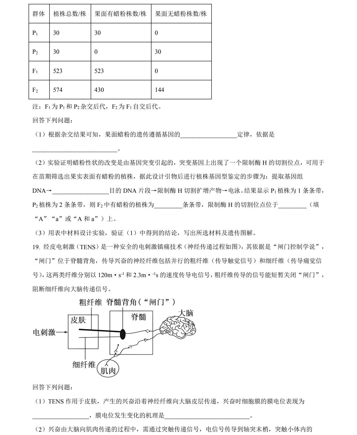 2025云南新高考生物试卷真题及答案解析，附考点题型及分值分布