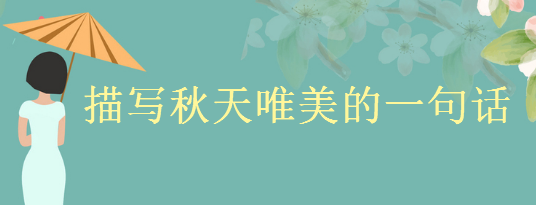关于秋天有意境的短句大盘点,描写秋天唯美的一句话