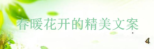 关于春暖花开的精美文案集锦,适合春暖花开发朋友圈的短句